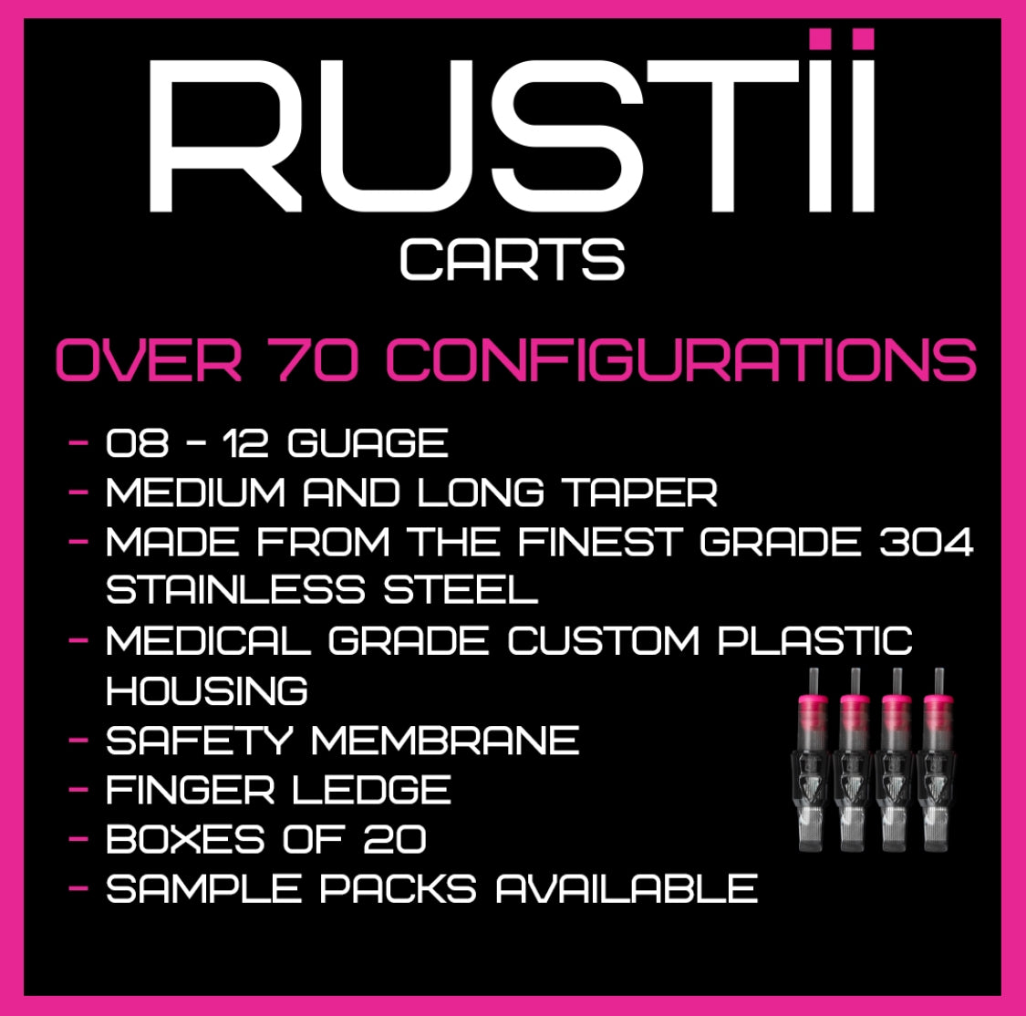 RUSTII Tattoo Needle Cartridges - 10s - LT