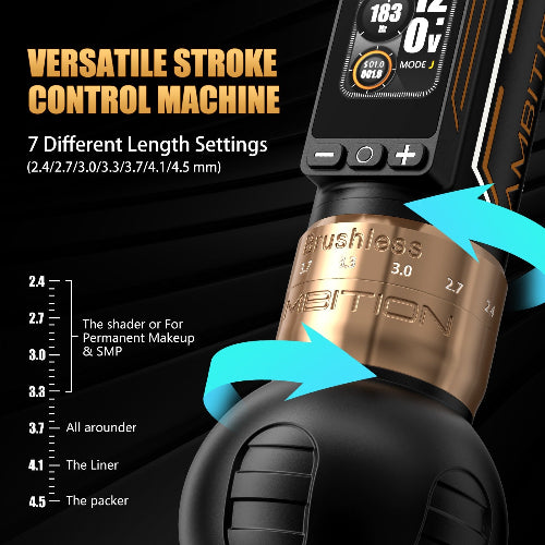 Ambition Ninja Max 280 Adjustable Brushless Wireless Tattoo Machine