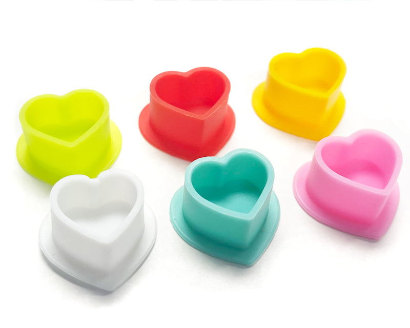Heart Silicone Tattoo Ink Caps 12mm