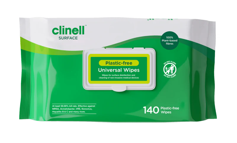 Clinell Universal Plastic Free Wipes - 140 wipes