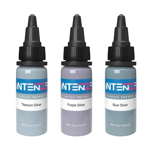 Intenze Tattoo Ink - Essential Silver Set