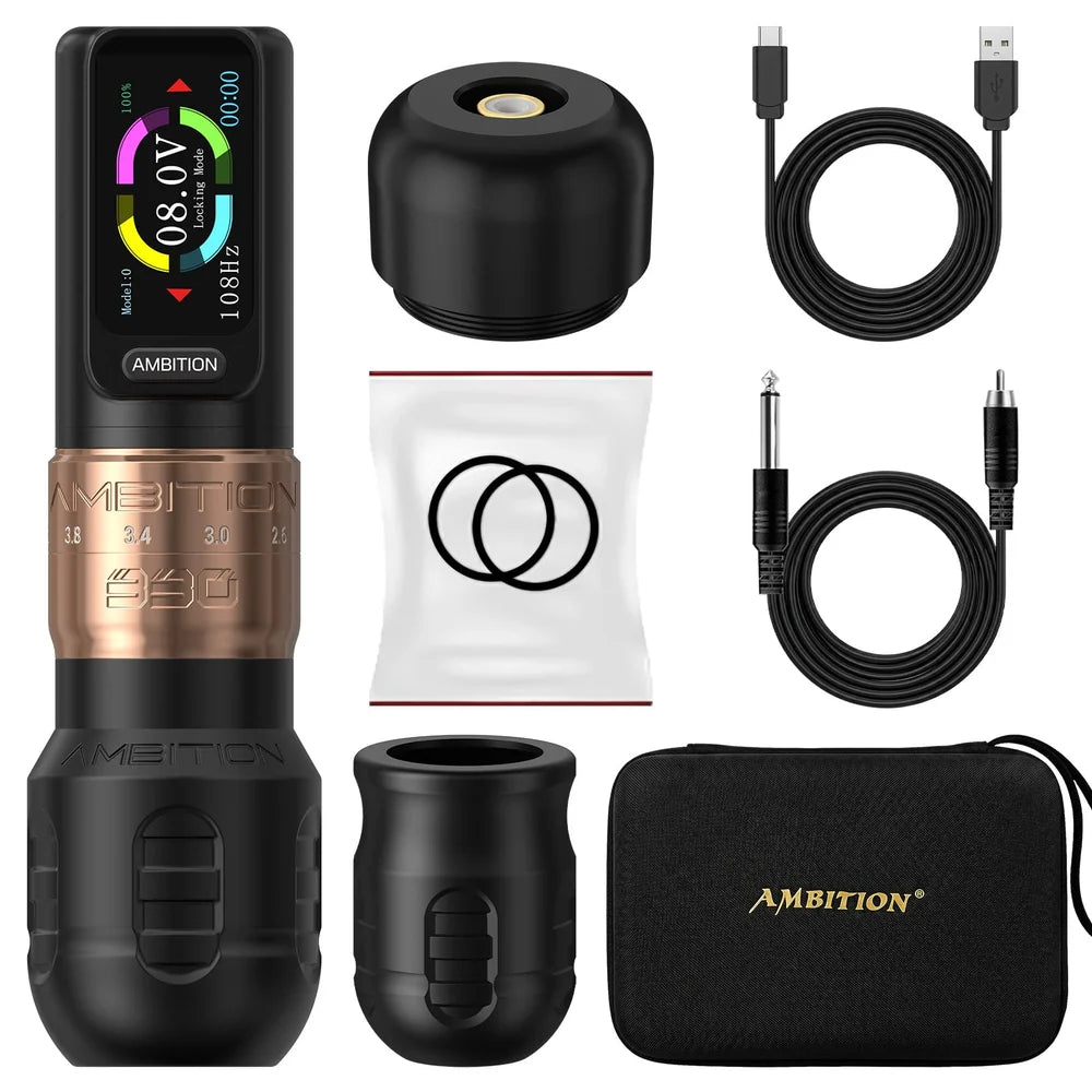 Ambition Seher PLUS Wireless Tattoo Machine Dual Battery