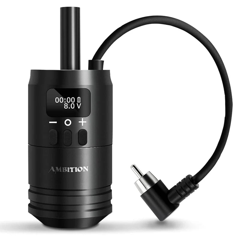 Ambition 2 in 1 Tattoo Battery Cartridge Grip - Black