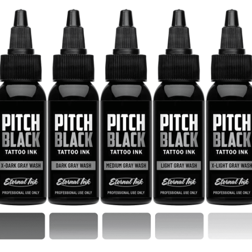 Eternal Ink - Pitch Black Grey wash Set. - Tattoo Everything Supplies