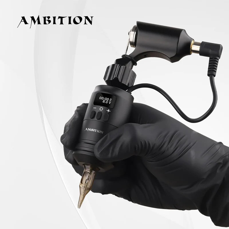 Ambition 2 in 1 Tattoo Battery Cartridge Grip - Black