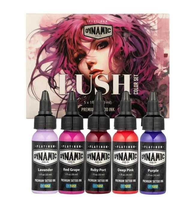 Dynamic Tattoo Ink Dynamic Platinium Lush set 1oz