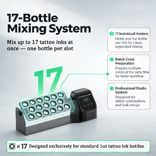 MK Electric Tattoo Ink Bottle Mixer - Pick your Colour
