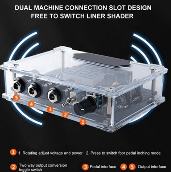 Transparent Multi Tattoo Power Supply - Tattoo Everything Supplies