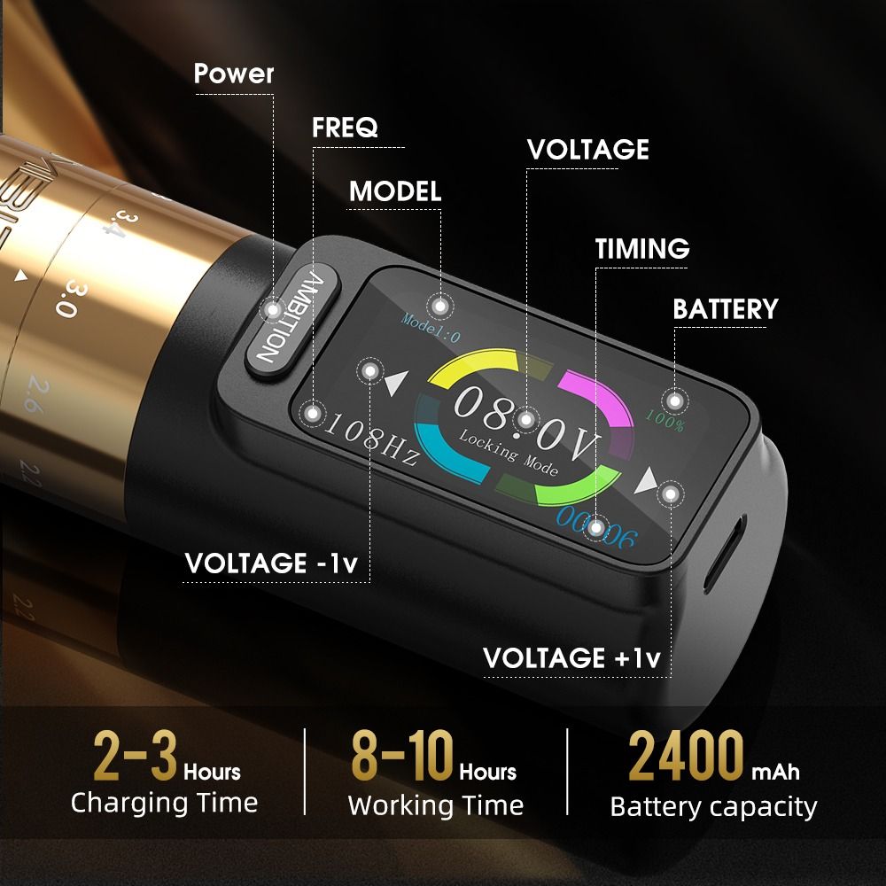 Ambition Seher Pro Wireless Tattoo Machine Kit