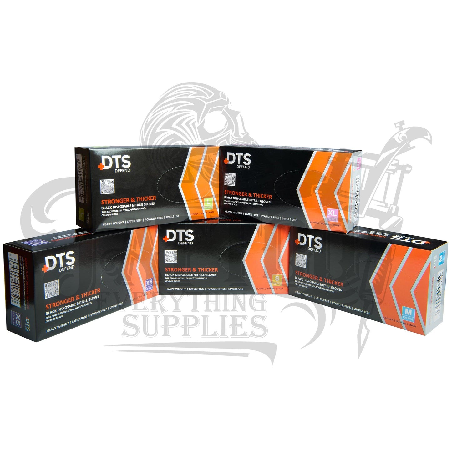 DTS Defend - Nitrile Heavy Duty 6g - Black Gloves (NO DISCOUNT CODES ) - Tattoo Everything Supplies