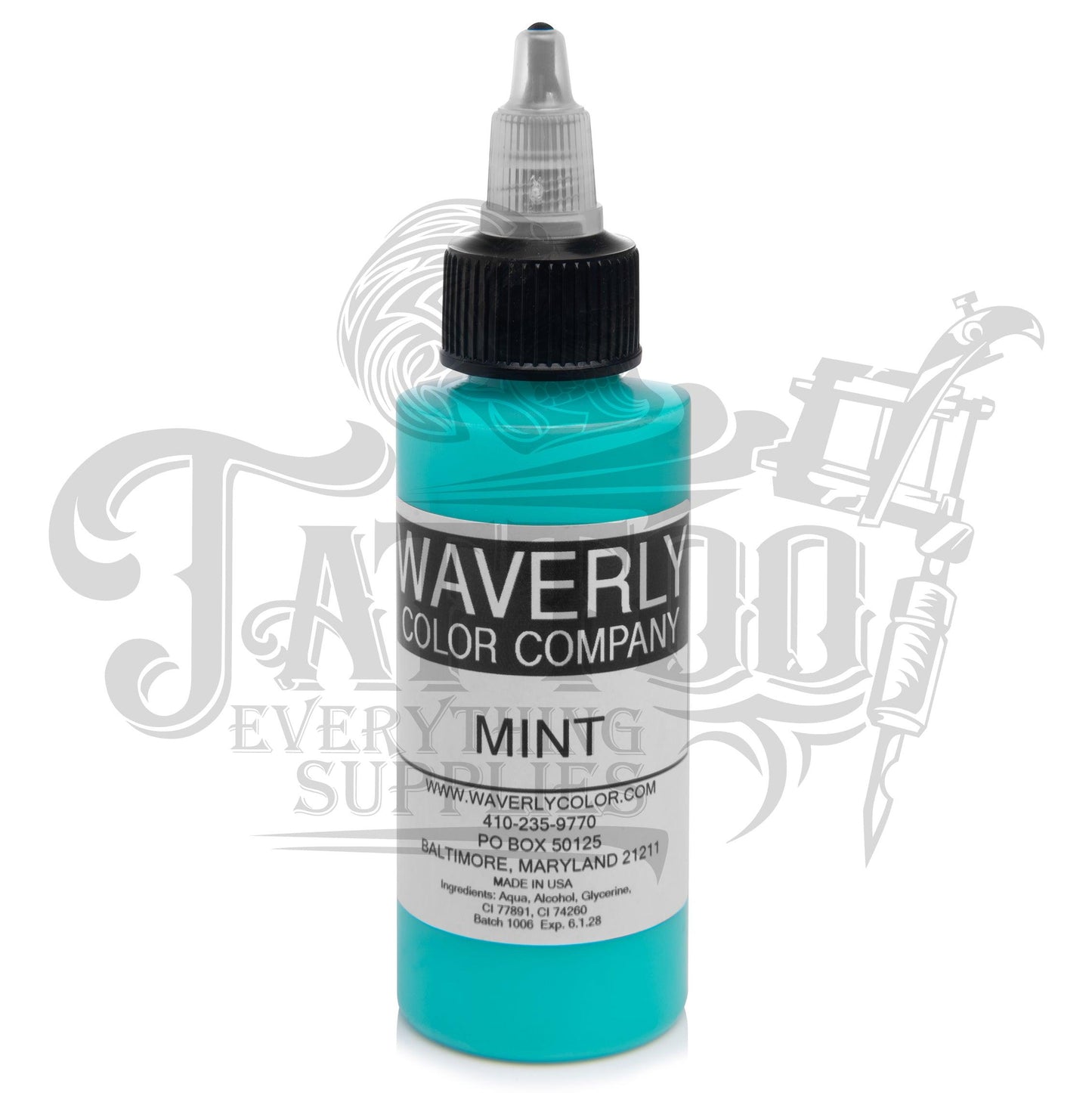 Waverly Color - Tattoo Pigment - Mint 2oz - Tattoo Everything Supplies