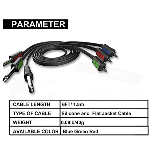 EZ Master RCA Power Flat Cable - Tattoo Everything Supplies