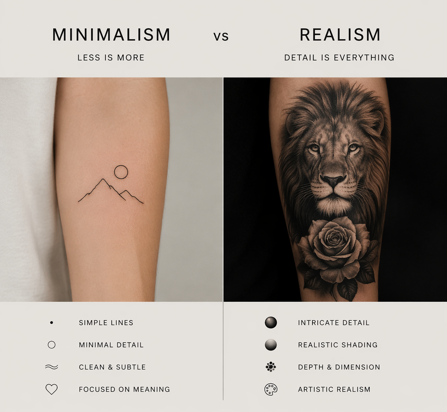 Minimalist vs Realism Tattoos: What Clients Are Choosing in 2026