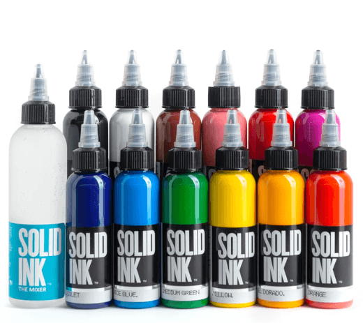 Solid Ink - 12 Colour Set 1oz - Tattoo Everything Supplies