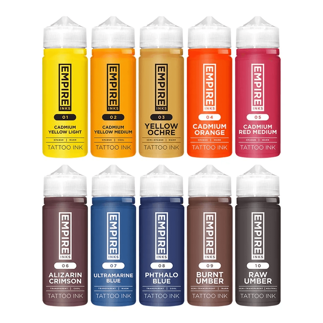 Empire Ink Colours - 10 Bottle Set 3oz - Tattoo Everything Supplies