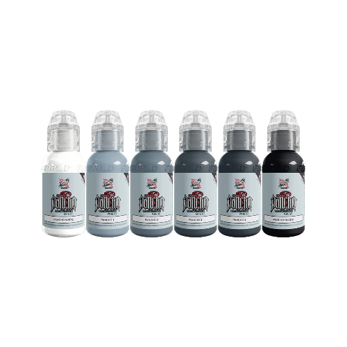 World Famous Tattoo Ink A.D. Pancho Pastel Grey Set - Limitless 1oz