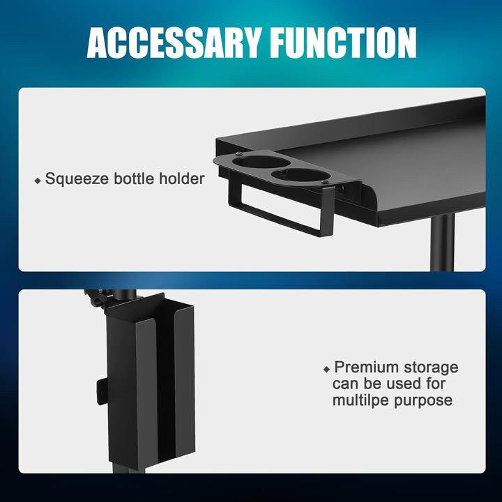 Mobile Workstation - Black With Glove Holder