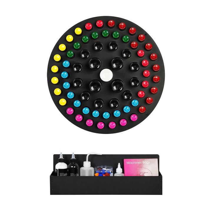 Tattoo Ink Wall Rack Display - 360* Turning Circle & Tray – Tattoo ...