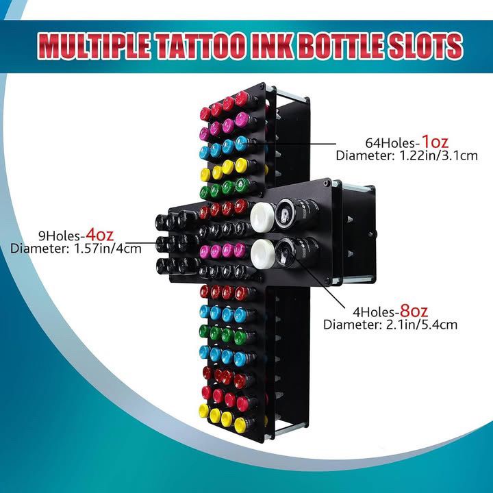 Tattoo Ink Wall Rack Display - Cross & Tray