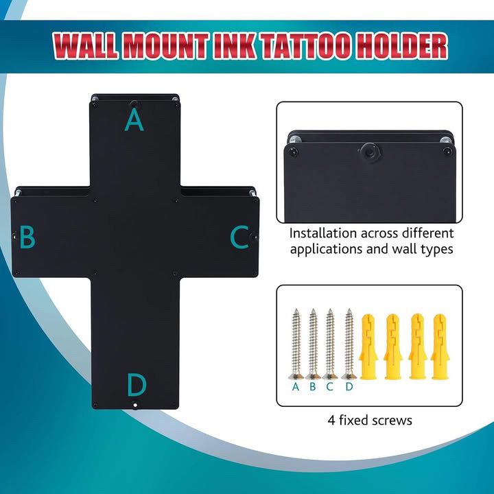 Tattoo Ink Wall Rack Display - Cross & Tray