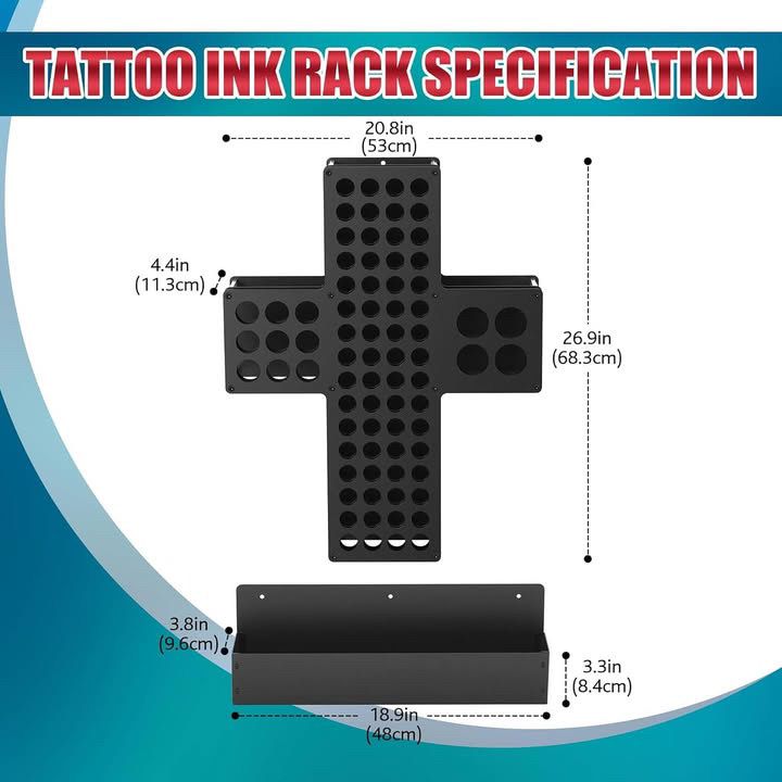 Tattoo Ink Wall Rack Display - Cross & Tray