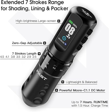 Mast Tattoo Flip4 Pro Wireless Adjustable Machine Pen