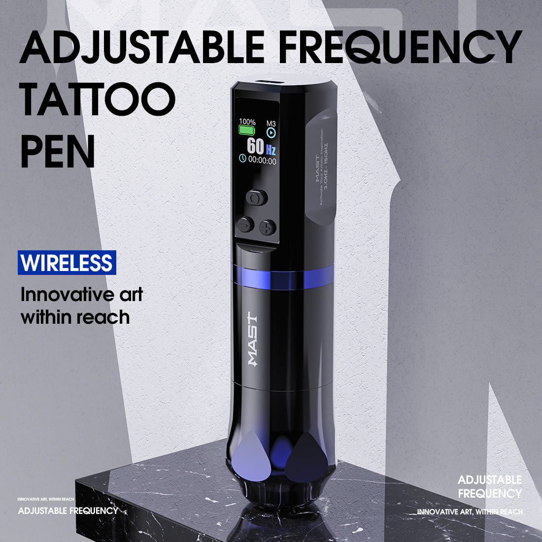 DragonHawk Hertz Wireless Adj Rotary Tattoo Pen 3.5mm