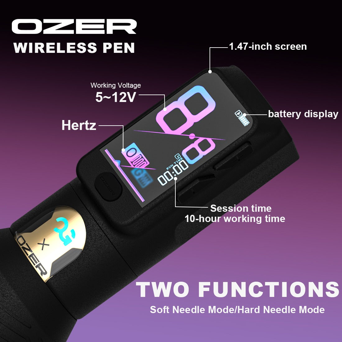 Ozer Fury II Wireless Tattoo Pen Machine - 4.2mm