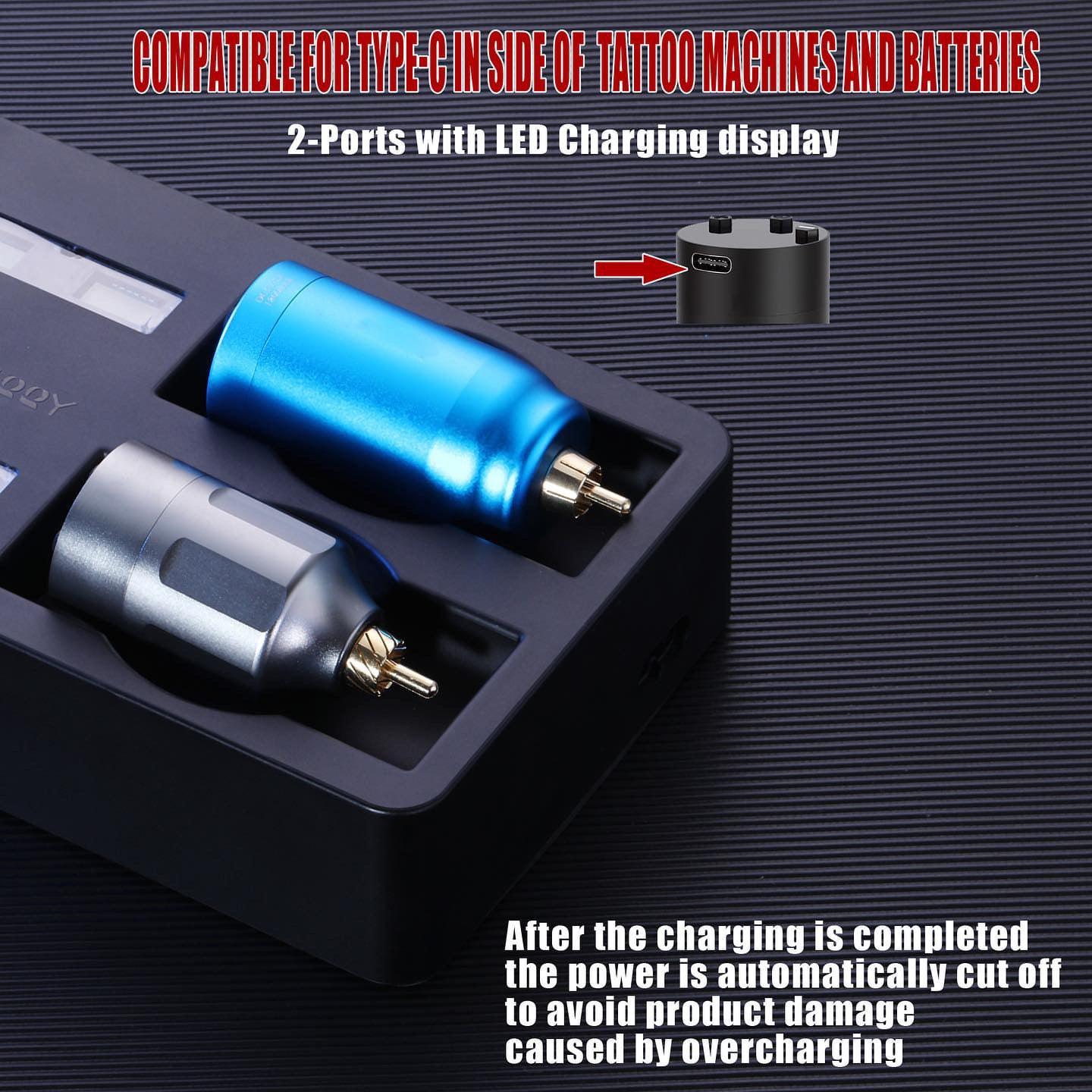 Poarmeey Tattoo Machine & Battery Multi Charger - Tattoo Everything Supplies