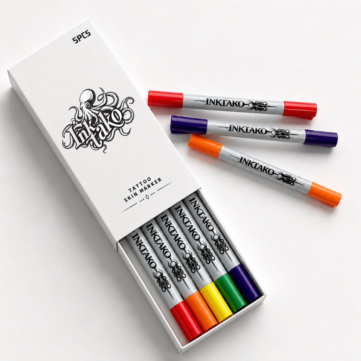 INKTAKO Tattoo Dual Tip Skin Marker Pens