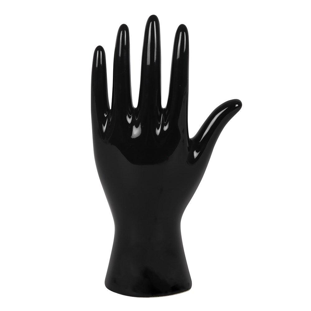 Black Ceramic Palmistry Hand Ornament - Tattoo Everything Supplies