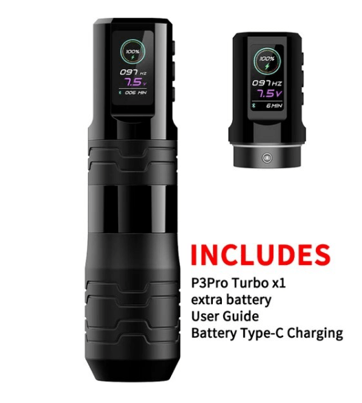 EZ P3 Pro Turbo Wireless Battery Tattoo Pen Machine - Tattoo Everything Supplies