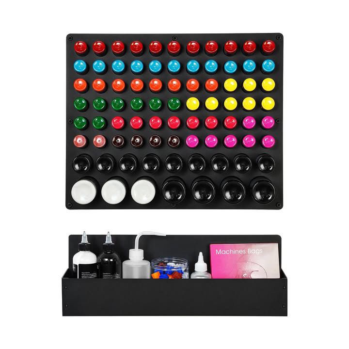 Tattoo Ink Wall Rack Display - Square & Tray – Tattoo Everything Supplies