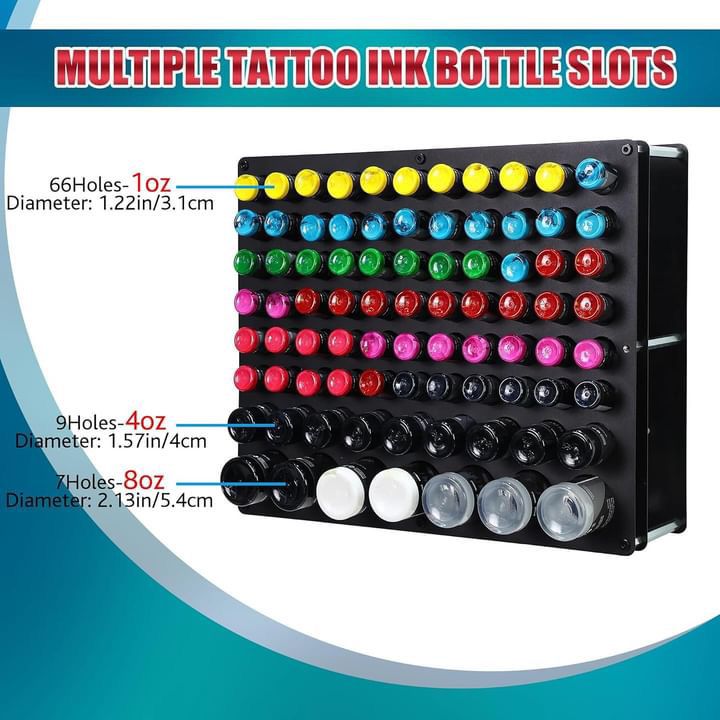 Tattoo Ink Wall Rack Display - Square & Tray