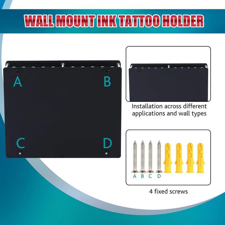 Tattoo Ink Wall Rack Display - Square & Tray