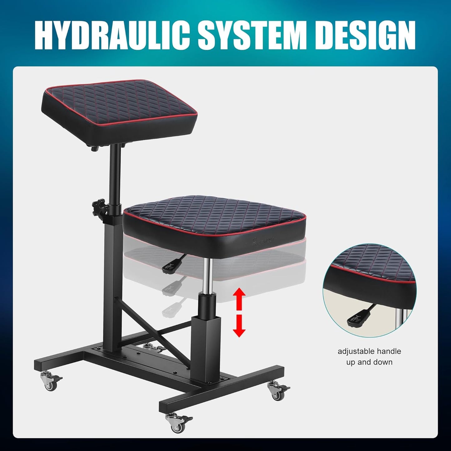 Professional Tattoo Chair with Hydraulic Height Adjustment, Adjustable Armrest