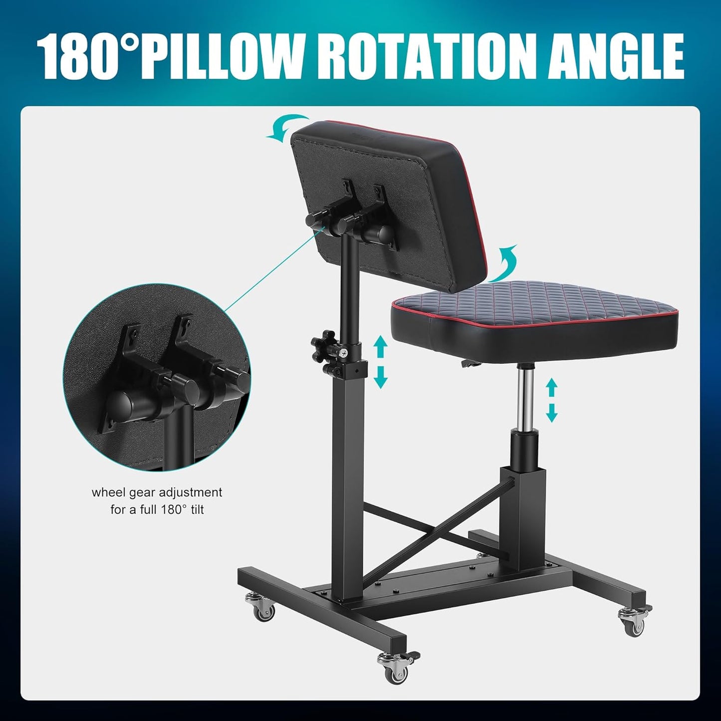 Professional Tattoo Chair with Hydraulic Height Adjustment, Adjustable Armrest