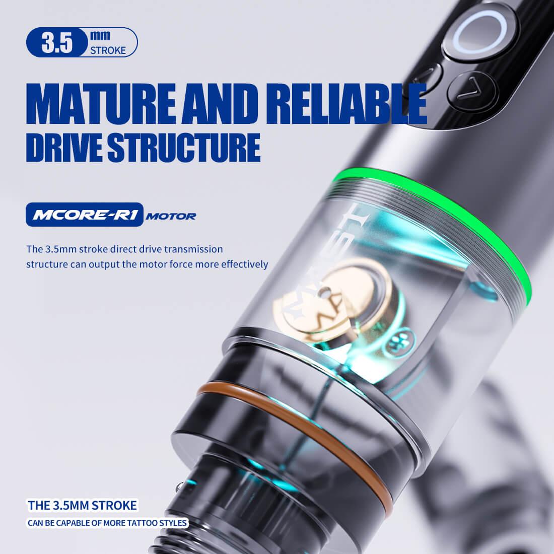 Mast Archer 2 Wireless Battery Rotary Tattoo Pen Colour Screen - Tattoo Everything Supplies
