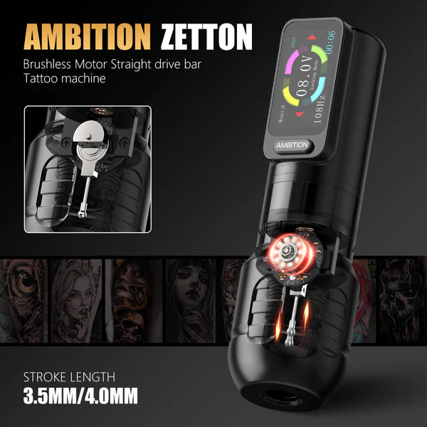 Zetten 42 Ambiton Wireless Rotary Tattoo Machine - 2 Batteries