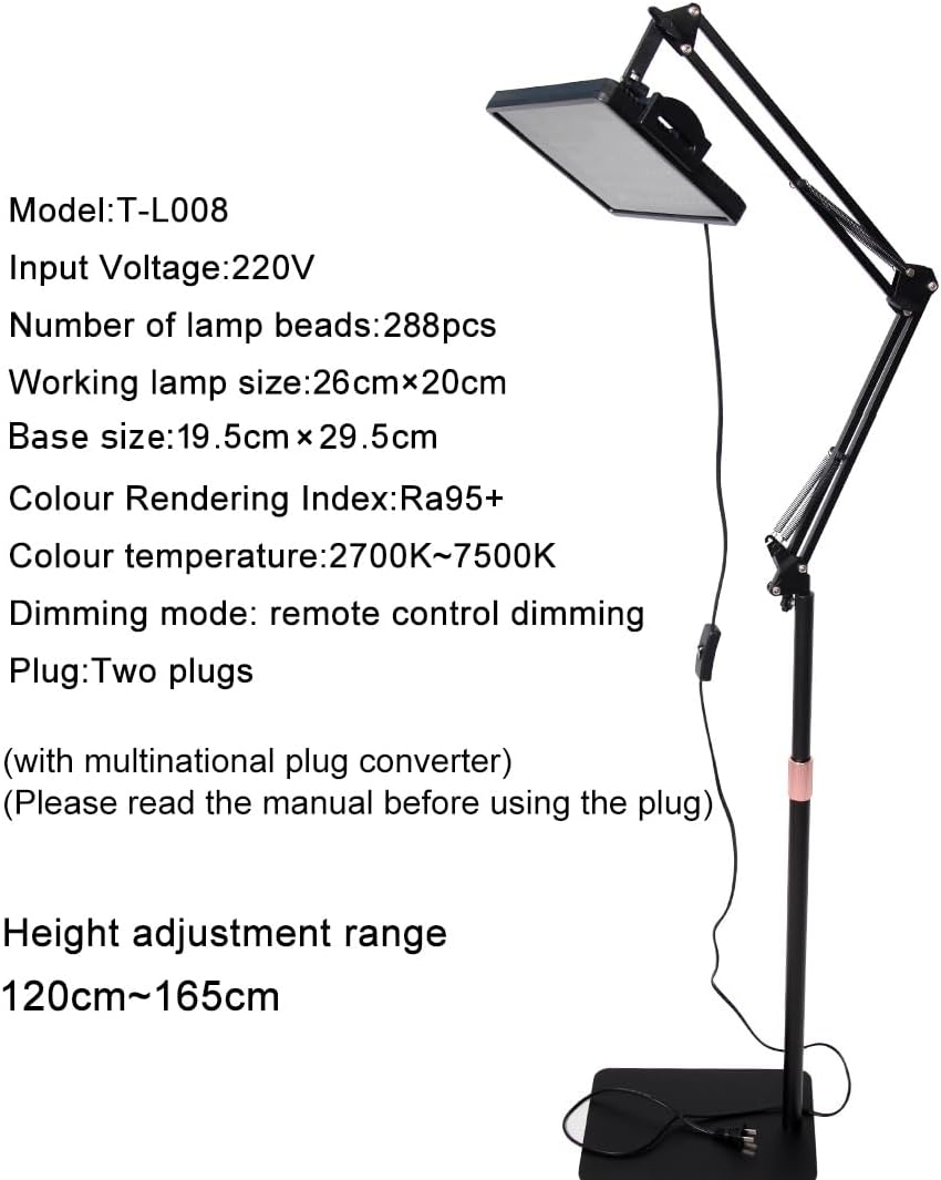 Anti Reflective Tattoo Multi position Floor Light Kit