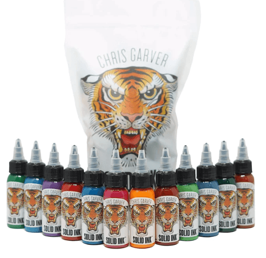 Solid Ink - Chris Garver 1oz Set of 12 - Tattoo Everything Supplies