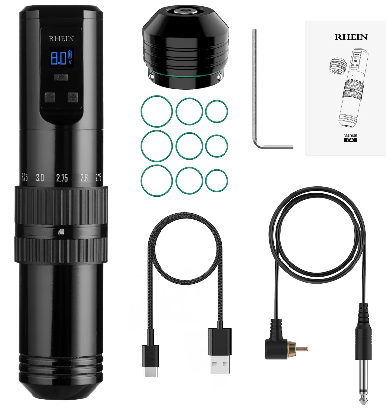 Rhein Wireless Tattoo Pen Machine Adjustable Stroke