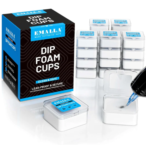 Emalla Tattoo Needle Dip Foam Caps - Box of 20