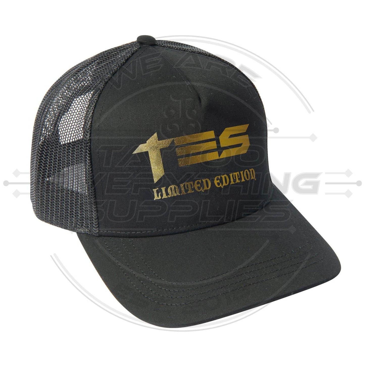 Limited Edition Retro Tes-Tattoo Everything Trucker Cap Black/Gold - Tattoo Everything Supplies
