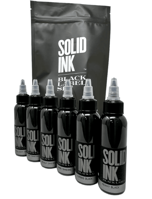 Solid Ink - Greywash Black Label Set 1oz and 2oz - Tattoo Everything Supplies