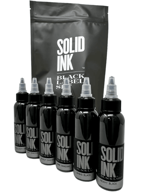 SOLID INK｜BLACK LABEL 6本セット Solid Ink - Greywash Black Label Set of 6 – Tattoo Everything Supplies