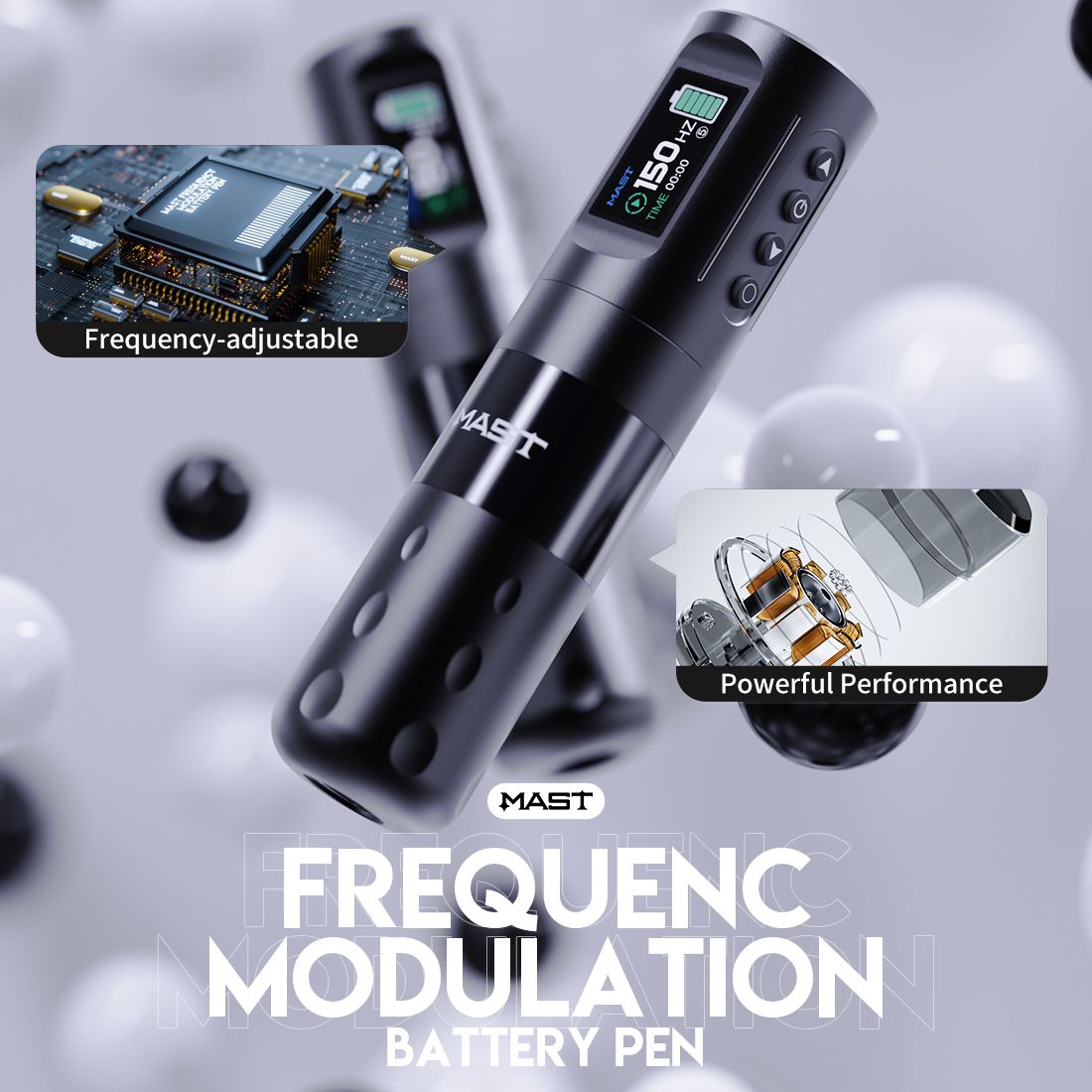 DragonHawk Hertz Wireless Rotary Tattoo Pen - 4mm