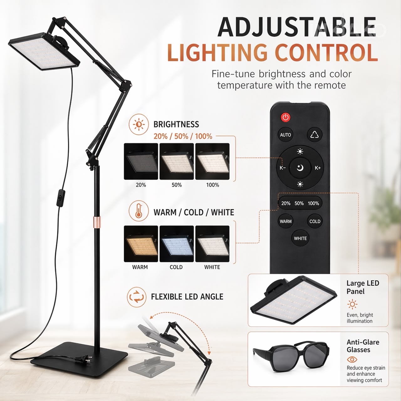 Relective Anti Glare Floor Lamp