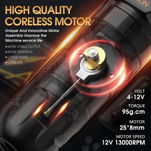 Soldier Max Ambition Wireless Tattoo Machine 4mm - 2 Batteries