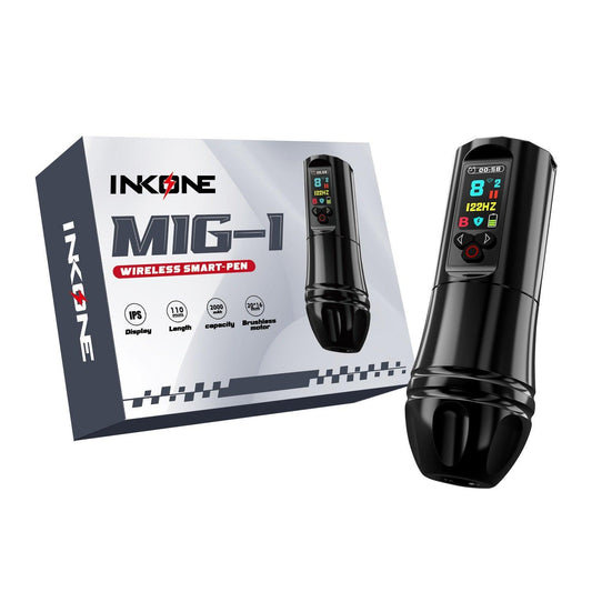 INKONE MIG 1 - Wireless Tattoo Machine 3.5mm - Black - 2 Batteries - Tattoo Everything Supplies